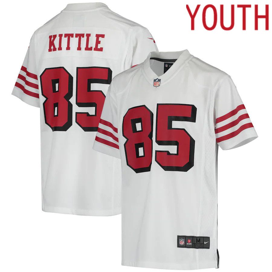 Youth San Francisco 49ers #85 George Kittle Nike White Color Rush Game NFL Jersey->san francisco 49ers->NFL Jersey